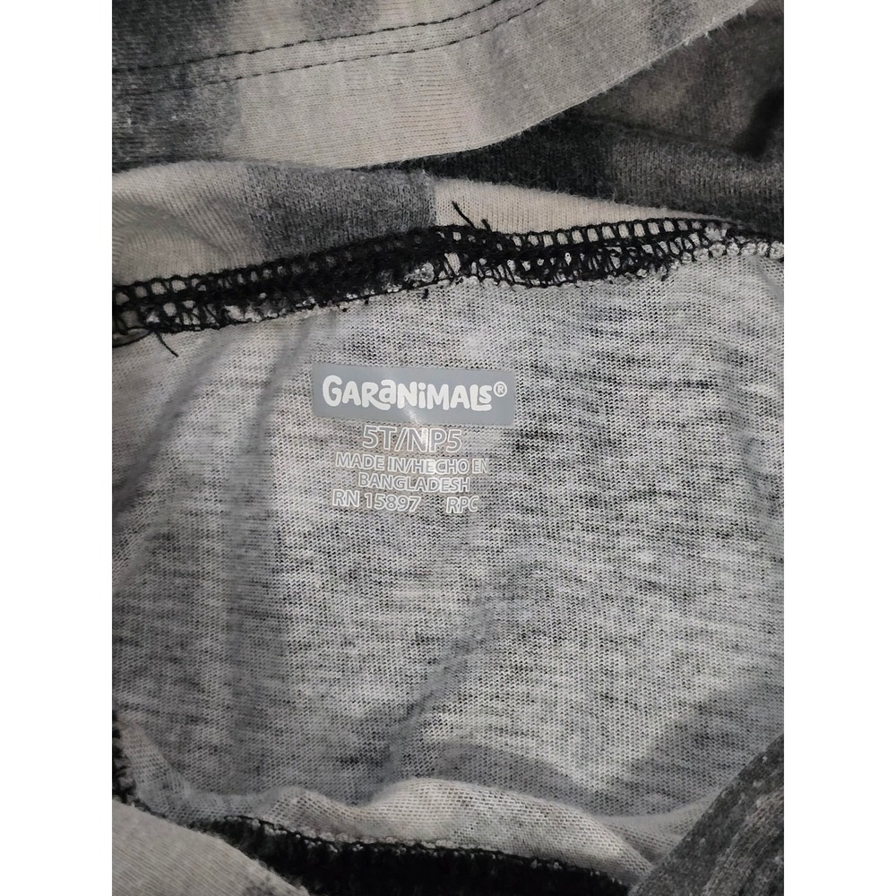 Garanimals Kids Black Grey Tie Dye Hooded Sweatshirt Cinched Bottom Size 5T - Picture 3 of 3